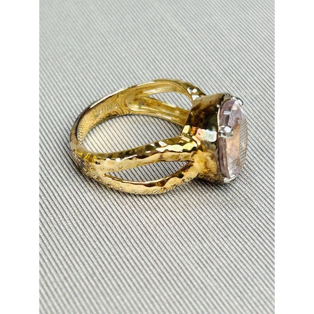 Sterling Silver Gold Tone Size 7.25 Ring With Faux Lavender Stone China READ - Picture 2 of 8